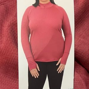 Tuff Athletics Women's Active Quarter Zip Top-Dusty Pink